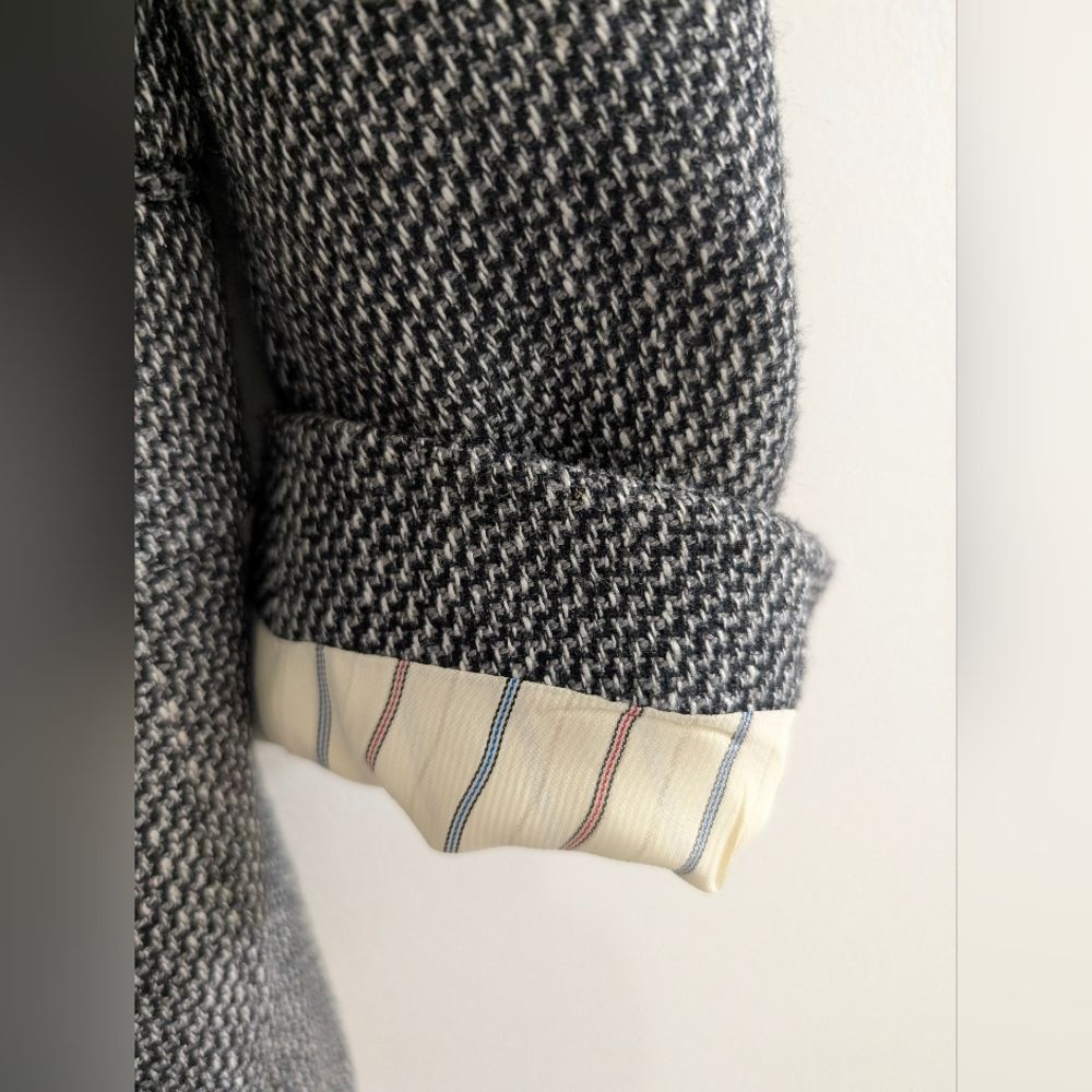 Vintage 80s Hunt Valley Wool Sport Coat 42R Gray Tweed Professor Academic - Picture 4 of 15